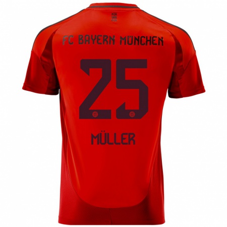 Kandiny Muži Thomas Müller #25 Červená Dresy Hazai Csapatmez 2024/25 Triĭká