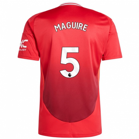 Kandiny Ženy Harry Maguire #5 Jasne Červená Dresy Hazai Csapatmez 2024/25 Triĭká