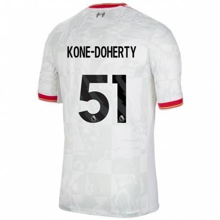 Kandiny Ženy Trent Kone-Doherty #51 Biela Červená Čierna Dresy Tretia Csapatmez 2024/25 Triĭká