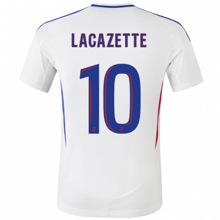 Kandiny Deti Alexandre Lacazette #10 Biela Modrá Dresy Hazai Csapatmez 2024/25 Triĭká