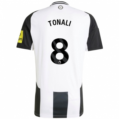 Kandiny Deti Sandro Tonali #8 Biela Čierna Dresy Hazai Csapatmez 2024/25 Triĭká