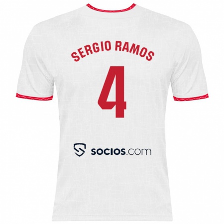 Kandiny Deti Sergio Ramos #4 Biela Červená Dresy Hazai Csapatmez 2024/25 Triĭká