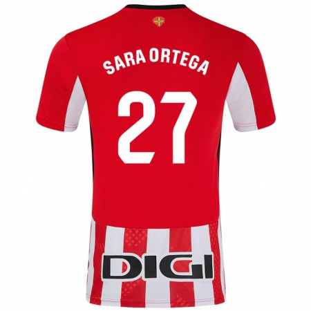 Kandiny Deti Sara Ortega Ruiz #27 Červená Biela Dresy Hazai Csapatmez 2024/25 Triĭká