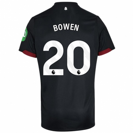 Kandiny Deti Jarrod Bowen #20 Čierna Biela Dresy Idegenbeli Csapatmez 2024/25 Triĭká