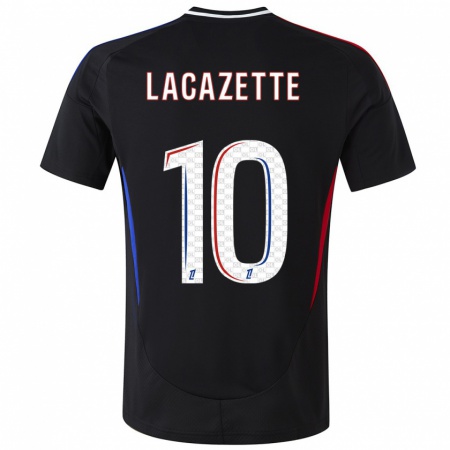 Kandiny Deti Alexandre Lacazette #10 Čierna Dresy Idegenbeli Csapatmez 2024/25 Triĭká