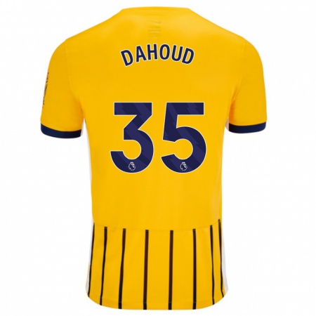 Kandiny Deti Mahmoud Dahoud #35 Zlatomodré Prúžky Dresy Idegenbeli Csapatmez 2024/25 Triĭká