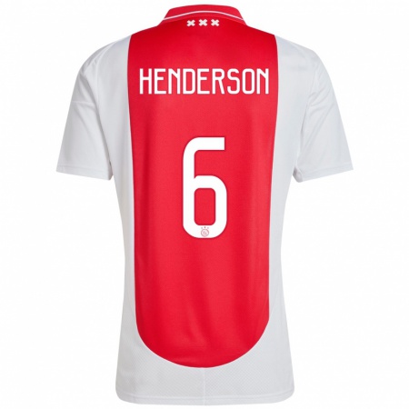 Kandiny Muži Jordan Henderson #6 Červená Biela Dresy Hazai Csapatmez 2024/25 Triĭká