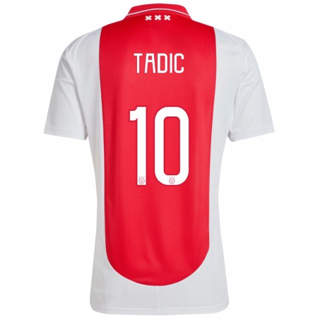 Kandiny Muži Dusan Tadic #10 Červená Biela Dresy Hazai Csapatmez 2024/25 Triĭká