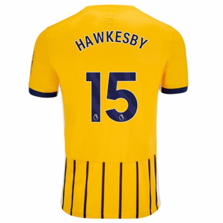 Kandiny Muži Mackenzie Hawkesby #15 Zlatomodré Prúžky Dresy Idegenbeli Csapatmez 2024/25 Triĭká