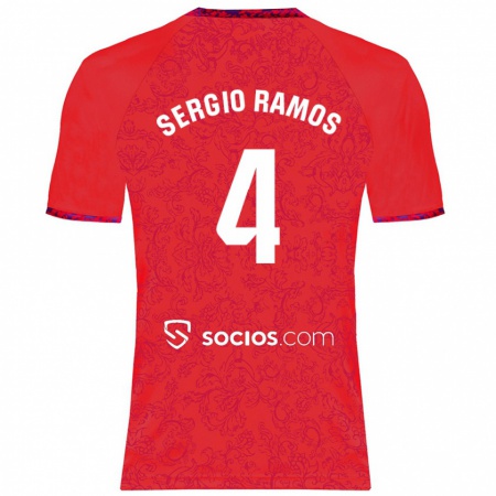 Kandiny Muži Sergio Ramos #4 Červená Dresy Idegenbeli Csapatmez 2024/25 Triĭká