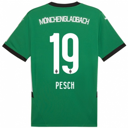 Kandiny Muži Noah Pesch #19 Zelená Biela Dresy Idegenbeli Csapatmez 2024/25 Triĭká