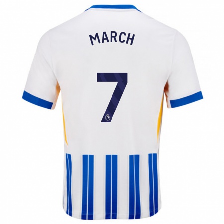 Kandiny Ženy Solly March #7 Biele Modré Prúžky Dresy Hazai Csapatmez 2024/25 Triĭká