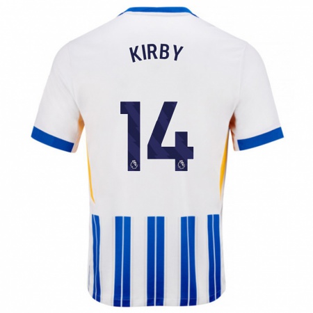 Kandiny Ženy Fran Kirby #14 Biele Modré Prúžky Dresy Hazai Csapatmez 2024/25 Triĭká