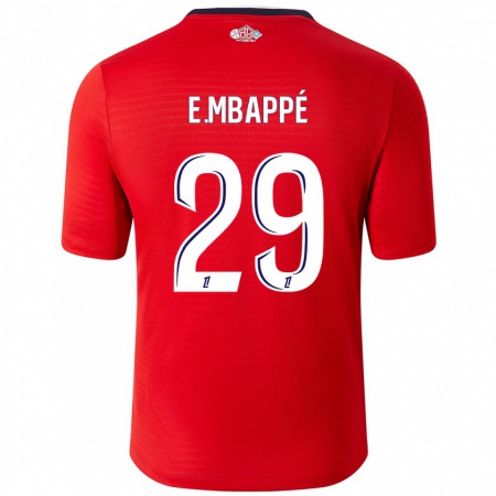 Kandiny Deti Ethan Mbappé #29 Červená Biela Dresy Hazai Csapatmez 2024/25 Triĭká