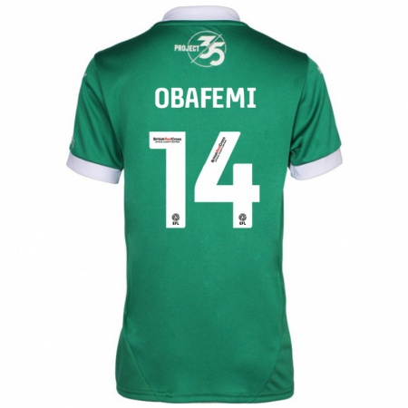 Kandiny Deti Michael Obafemi #14 Zelená Biela Dresy Hazai Csapatmez 2024/25 Triĭká