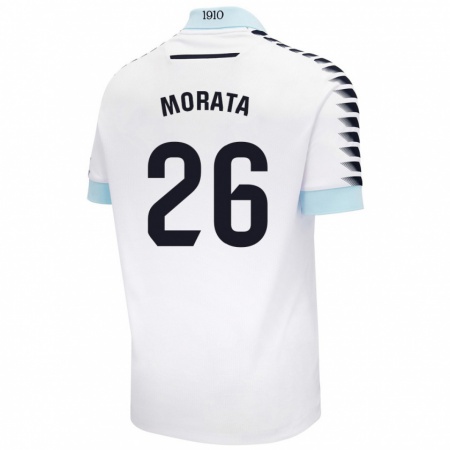 Kandiny Deti Álex Morata #26 Biela Modrá Dresy Idegenbeli Csapatmez 2024/25 Triĭká