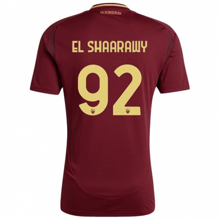 Kandiny Muži Stephan El Shaarawy #92 Červené Hnedé Zlato Dresy Hazai Csapatmez 2024/25 Triĭká