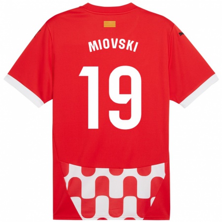 Kandiny Muži Bojan Miovski #19 Červená Biela Dresy Hazai Csapatmez 2024/25 Triĭká