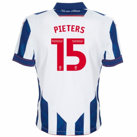 Kandiny Deti Erik Pieters #15 Biela Tmavomodrá Dresy Hazai Csapatmez 2024/25 Triĭká