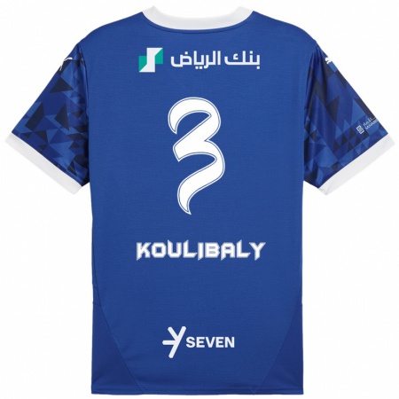 Kandiny Deti Kalidou Koulibaly #3 Tmavomodrá Biela Dresy Hazai Csapatmez 2024/25 Triĭká