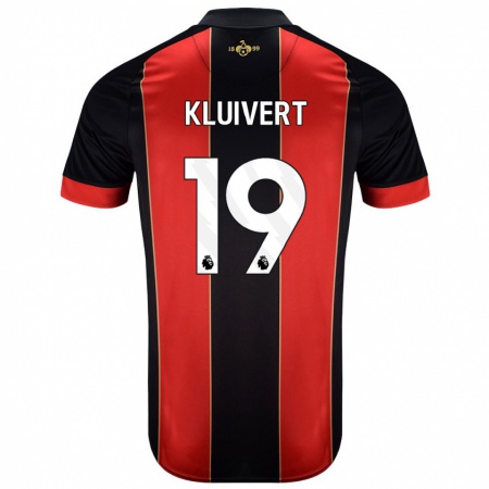 Kandiny Deti Justin Kluivert #19 Červená Čierna Dresy Hazai Csapatmez 2024/25 Triĭká