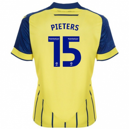 Kandiny Deti Erik Pieters #15 Žltá Modrá Dresy Idegenbeli Csapatmez 2024/25 Triĭká