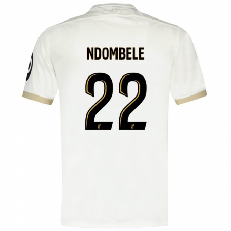 Kandiny Deti Tanguy Ndombélé #22 Biele Zlato Dresy Idegenbeli Csapatmez 2024/25 Triĭká