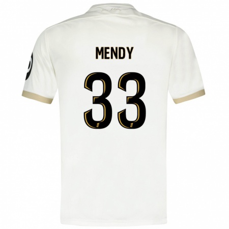 Kandiny Deti Antoine Mendy #33 Biele Zlato Dresy Idegenbeli Csapatmez 2024/25 Triĭká