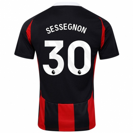 Kandiny Deti Ryan Sessegnon #30 Čierna Červená Dresy Idegenbeli Csapatmez 2024/25 Triĭká