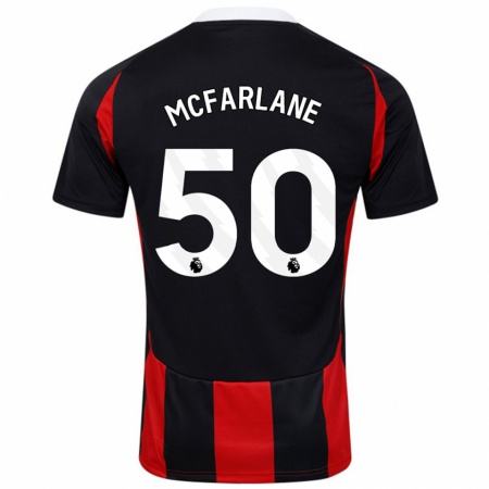 Kandiny Deti Callum Mcfarlane #50 Čierna Červená Dresy Idegenbeli Csapatmez 2024/25 Triĭká