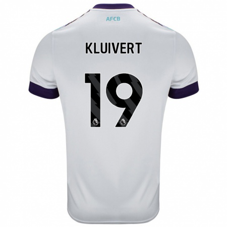 Kandiny Deti Justin Kluivert #19 Biela Zelená Fialová Dresy Idegenbeli Csapatmez 2024/25 Triĭká