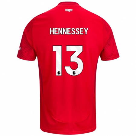 Kandiny Ženy Wayne Hennessey #13 Červená Biela Dresy Hazai Csapatmez 2024/25 Triĭká