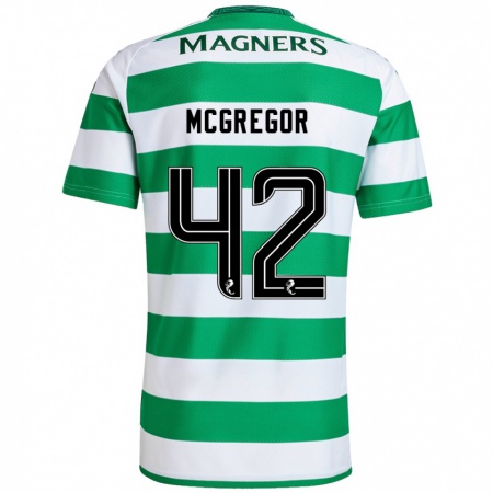 Kandiny Ženy Callum Mcgregor #42 Zelená Biela Dresy Hazai Csapatmez 2024/25 Triĭká