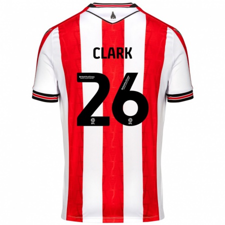 Kandiny Ženy Ciaran Clark #26 Červená Biela Dresy Hazai Csapatmez 2024/25 Triĭká