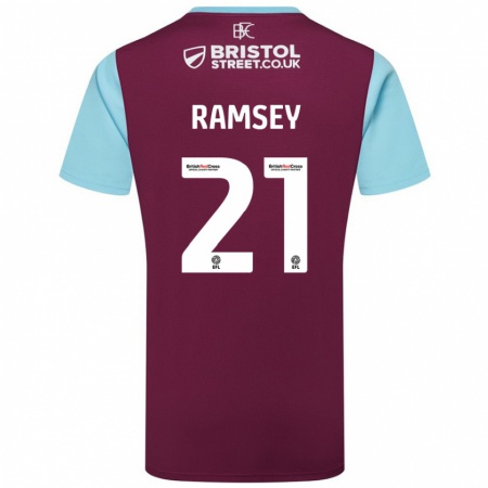 Kandiny Ženy Aaron Ramsey #21 Bordová Nebo Modrá Dresy Hazai Csapatmez 2024/25 Triĭká