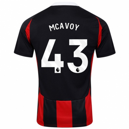 Kandiny Ženy Connor Mcavoy #43 Čierna Červená Dresy Idegenbeli Csapatmez 2024/25 Triĭká