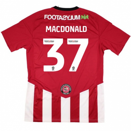 Kandiny Deti Shaun Macdonald #37 Červená Biela Dresy Hazai Csapatmez 2024/25 Triĭká