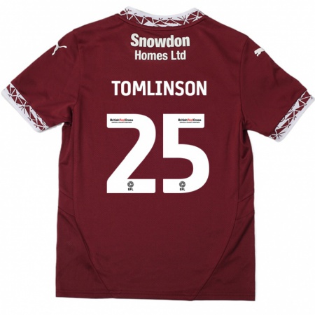 Kandiny Deti Josh Tomlinson #25 Burgundsko Dresy Hazai Csapatmez 2024/25 Triĭká