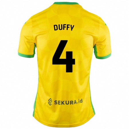 Kandiny Deti Shane Duffy #4 Žltá Zelená Dresy Hazai Csapatmez 2024/25 Triĭká