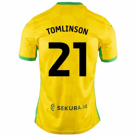 Kandiny Deti Lauren Tomlinson #21 Žltá Zelená Dresy Hazai Csapatmez 2024/25 Triĭká