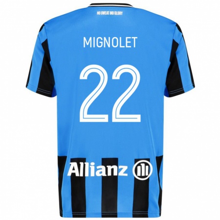 Kandiny Deti Simon Mignolet #22 Nebeská Modrá Čierna Dresy Hazai Csapatmez 2024/25 Triĭká