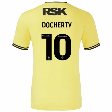 Kandiny Deti Greg Docherty #10 Žltá Čierna Dresy Idegenbeli Csapatmez 2024/25 Triĭká