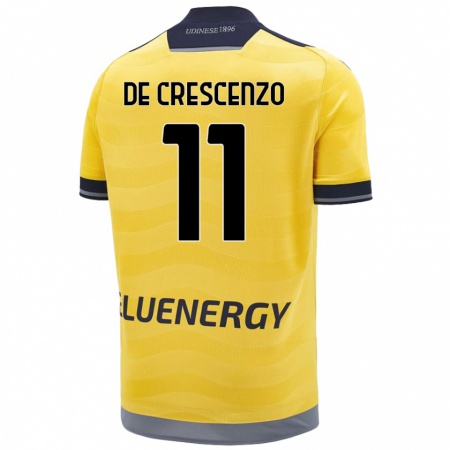 Kandiny Deti Marco De Crescenzo #11 Zlatý Dresy Idegenbeli Csapatmez 2024/25 Triĭká