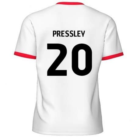 Kandiny Muži Aaron Pressley #20 Biela Červená Dresy Hazai Csapatmez 2024/25 Triĭká