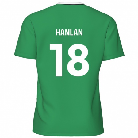 Kandiny Muži Brandon Hanlan #18 Zelené Biele Pruhy Dresy Idegenbeli Csapatmez 2024/25 Triĭká