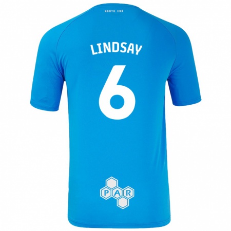 Kandiny Muži Liam Lindsay #6 Nebeská Modrá Dresy Idegenbeli Csapatmez 2024/25 Triĭká