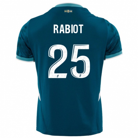 Kandiny Deti Adrien Rabiot #25 Tyrkysovo Modré Dresy Idegenbeli Csapatmez 2024/25 Triĭká