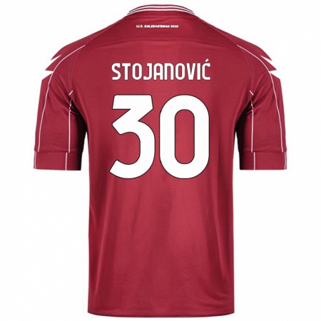 Kandiny Deti Petar Stojanović #30 Burgundsko Dresy Hazai Csapatmez 2024/25 Triĭká