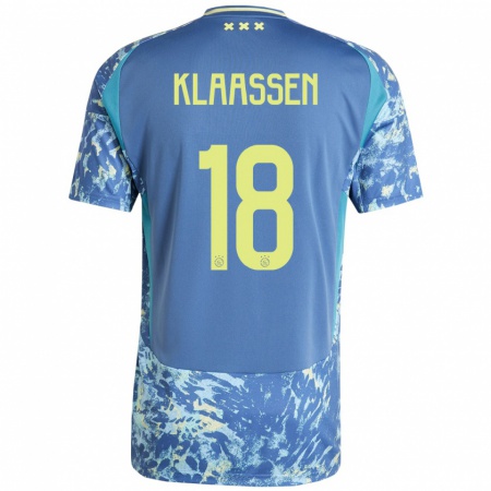 Kandiny Ženy Davy Klaassen #18 Šedá Modrá Žltá Dresy Idegenbeli Csapatmez 2024/25 Triĭká